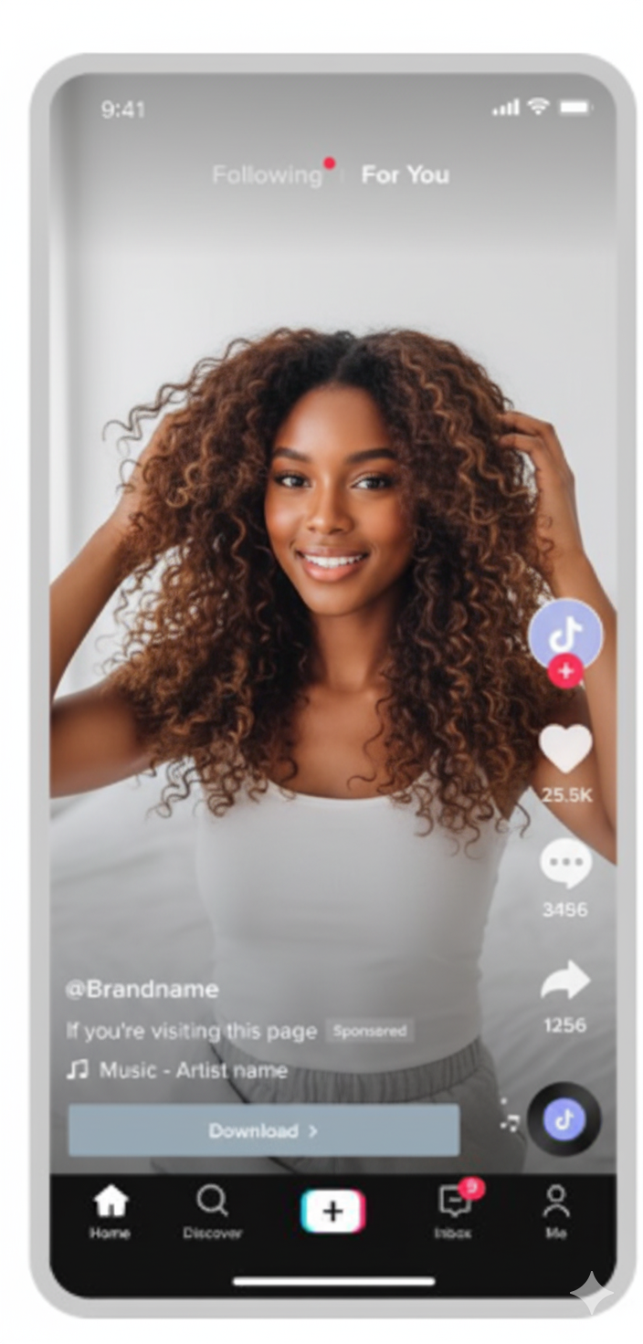 Ejemplo de anuncio In-Feed en TikTok mostrando un producto de belleza